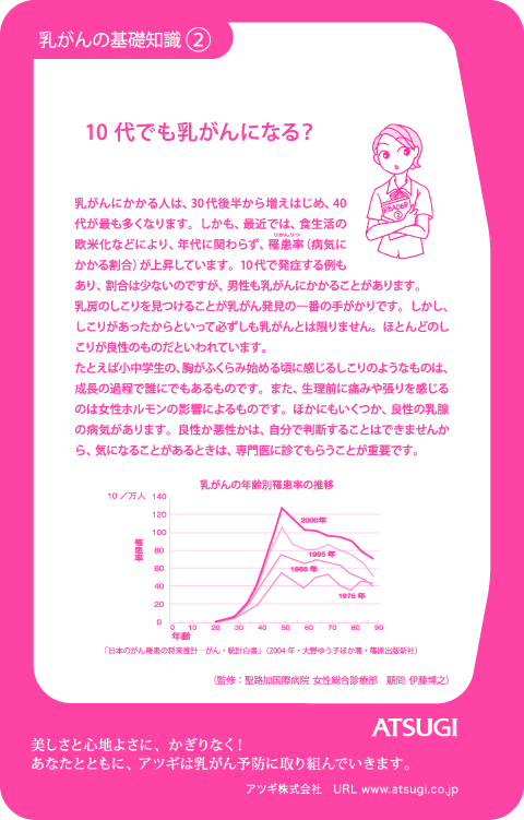 ストッキング中台紙：10代でも乳がんになる？2