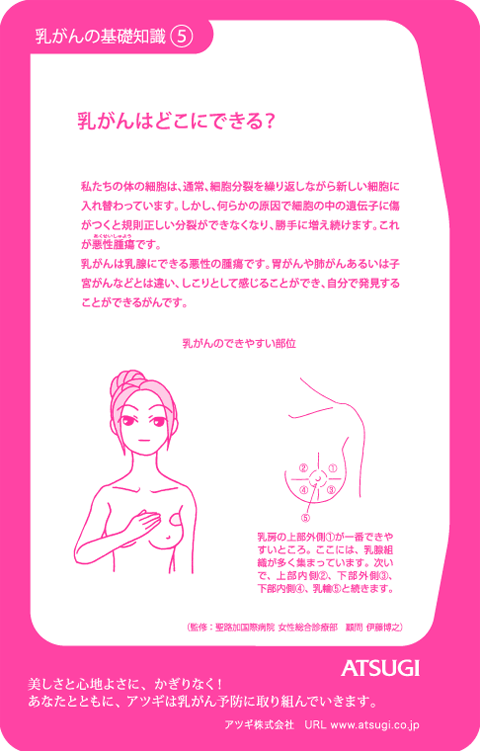 ストッキング中台紙：乳がんはどこにできる？5